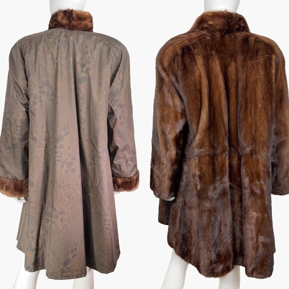 NWOT WILD FURS Genuine Bear Fur Reversible Raincoat (Green/Brown | Size M/L) - Picture 4 of 12